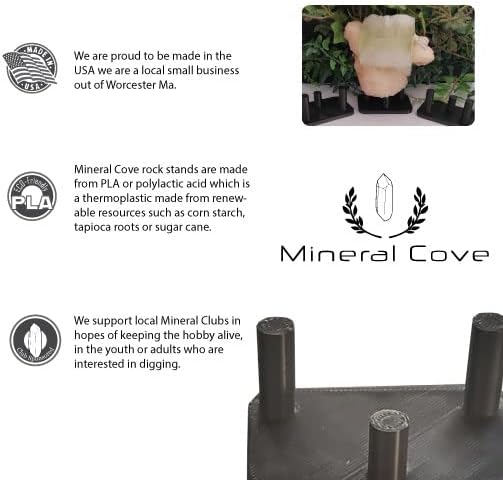 Mineral Cove 3 Pack - Rock Stands Pla, Geode, Mineral ou Crystal Display Stands, Stands de exibição de rocha, metafísica, espiritual