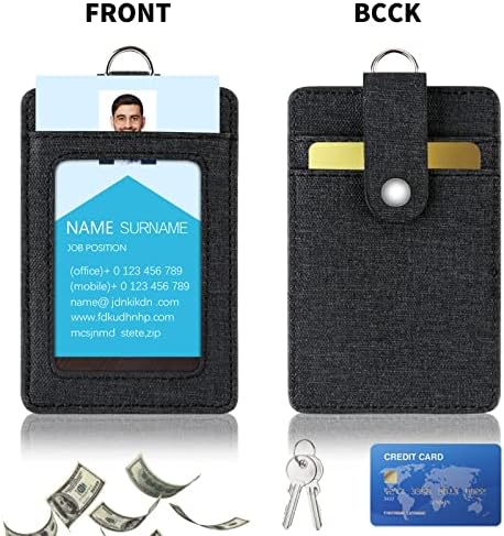 2 pacote PU ID ID Badge titular, 1 janela de identificação clara e 3 slots de cartões, para cartões de crédito para cartões de