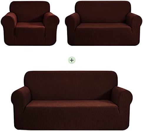 CHUN YI 1 Peça Slipcover Slipcover para sofá e sofá e poltrona, capa de sofá para 1 2 3 lugares sofá, pequenos cheques de tecido jacquard