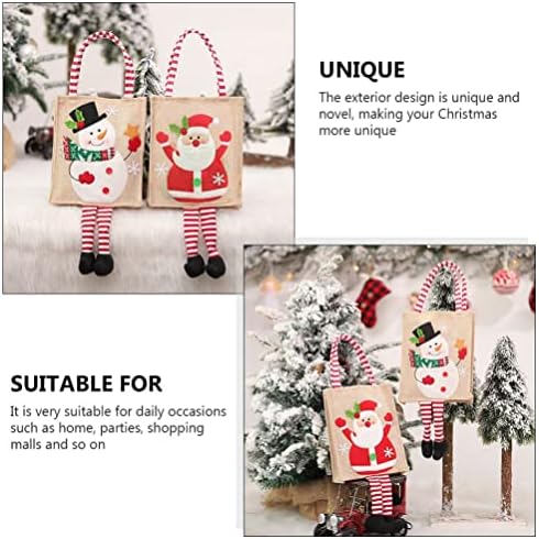 Bolsas de doce de lanchonete de nuobesty com alças bolsas portáteis com bolsa de bolsa portátil com Papai Noel para festas