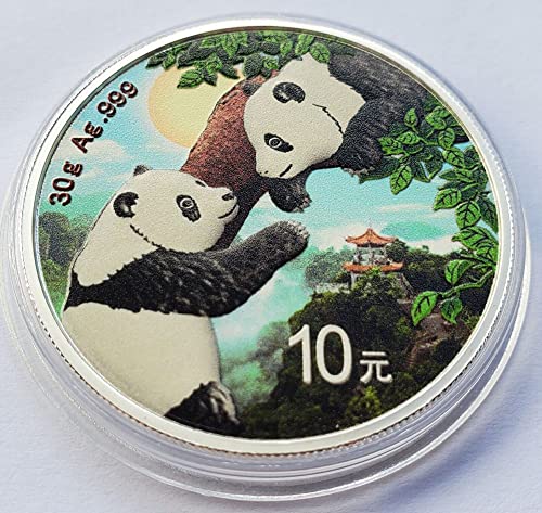 2023 de moderno comemorativo powercoin china panda moeda de prata de cor 10 yuan china 2023 bu brilhante não circulado