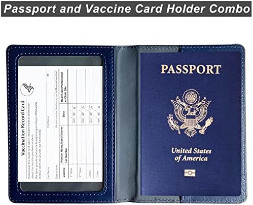 Missmore passaporte e portador de cartões de vacina, portador de passaporte com ranhura de cartão de vacina, capa de