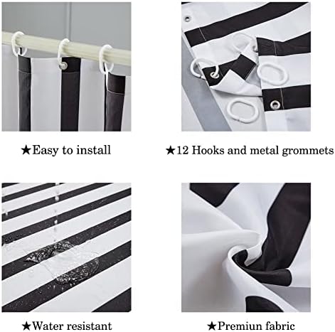 Yaxi Black and White Curtain Fabric Curta