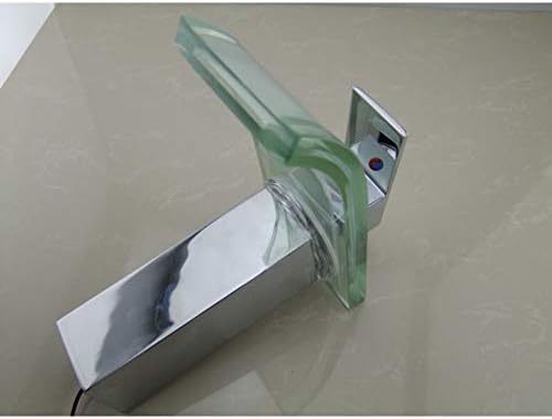 Misturador de torneira da bacia LED tapas do banheiro 3 Alteração de cor de vidro Sensor de temperatura de vidro Torneiras