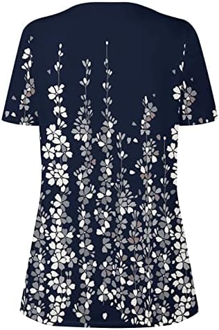 Girls 2023 Manga curta Lace Cotton Deep V pescoço gráfico floral casual casual solto tshirt Top Tshirt camiseta para feminino