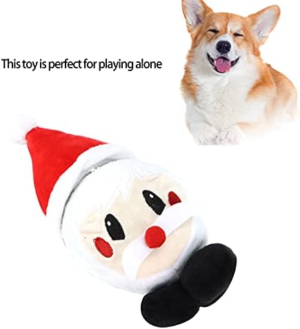 Lizealucky de Natal de Natal Papai Noel Claus Toy Toy Build -in In Ball Squeak Dogs Toy for Dogs