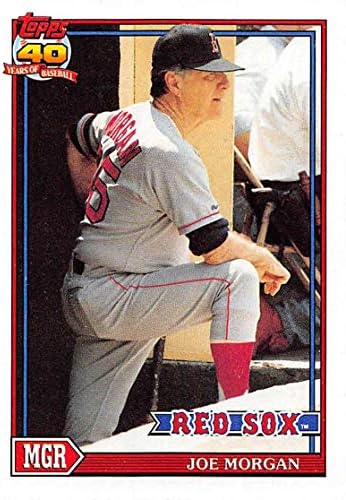 1991 Topps Baseball 21b 1 Impresso alto em 187 hits Joe Morgan Boston Red Sox Mg