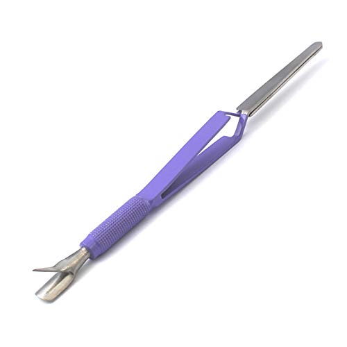 Laja Importa ferramenta de pinça de unhas acrílicas FUNCHER MULTI FUNÇÃO Cutticer Pusher Tweezer Magic Wand Purple