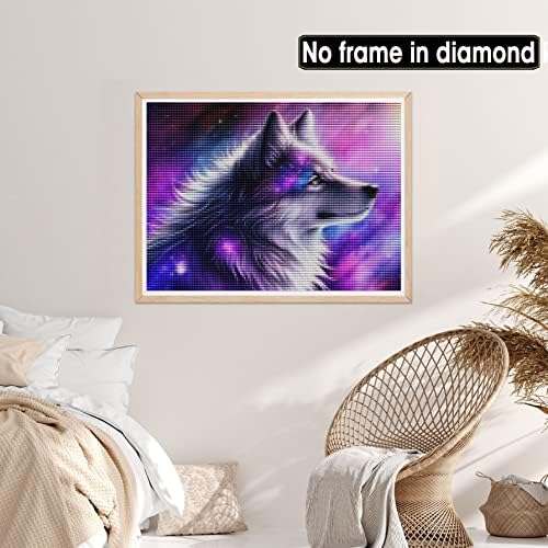 Kits de lobo de pintura de diamante aiishow para adultos, animais exercícios completos de diamante pintura de diamante cross