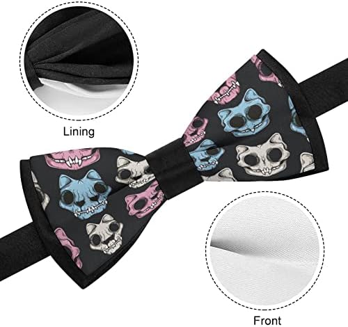 Cat Skull Trecy Bow Bowties pré-amarrados para festas presentes para homens de festas