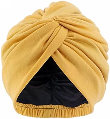Turbans Yyaojhao para mulheres cetim alinhadas com nó amarrado de nó amarrado