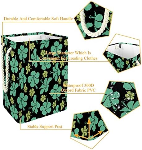 Indomer Lucky quatro folhas trevo grande lavanderia cesto de roupas prejudiciais à prova d'água cesta de roupas para roupas