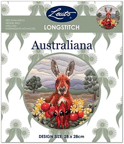 HELENE WILD Australian Long Stitch Kit Red Kangaroo, incluindo threads