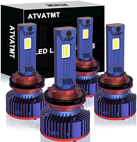 Bulbos de farol do ATVATMT LED para 2020 2021 2022 2023 Chevy Silverado 3500 HD 2500 HD H11 Baça baixa H9 Kits de conversão de feixe alto, 6500K White Cool, plugue e reposição de halogênio, 4-Pack