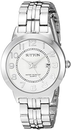 Sutton por Armitron feminino SU/1003SVSV Função fácil de ler o relógio de pulseira de tons prateados