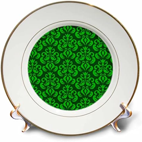 3drose verde no padrão de damasco irlandês verde - placas