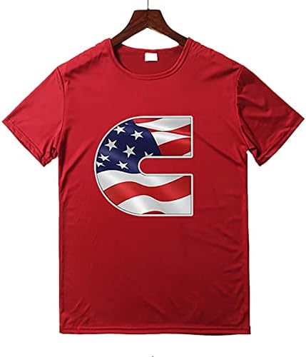 Camisa masculina de verão camisetas gráficas masculinas 3d 4 de julho Padrão de bandeira vintage t camisetas de manga longa masculina