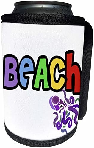 3drose engraçado fofo praia arco -íris texto e polvo roxo. - LAPA BRANCHA RECERLER WRAP