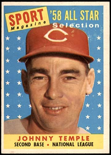 1958 Topps # 478 All-Star Johnny Temple Cincinnati Reds Ex/Mt Reds
