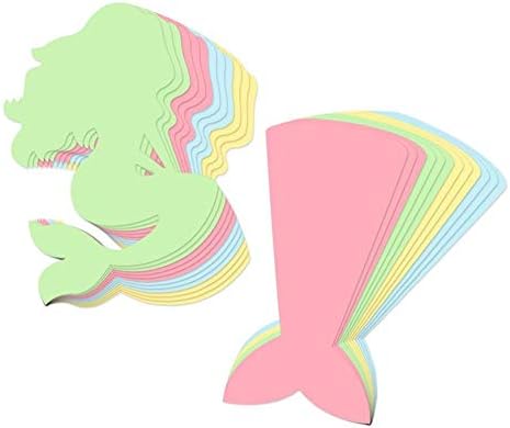Mermaid e sereia cauda colorida em forma de papel pastel em forma de artesanato - 24 contagem