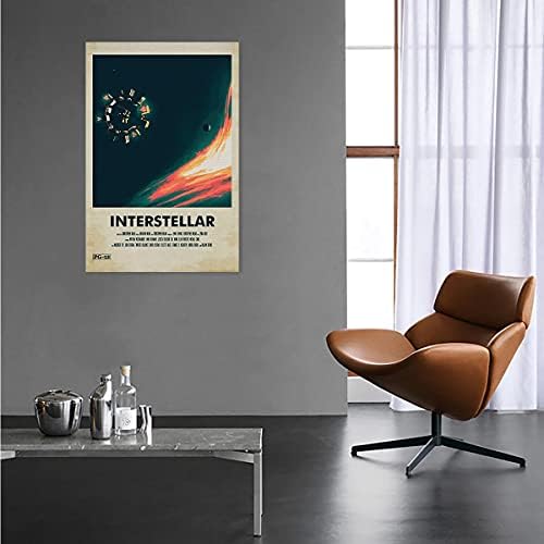 Pôster interstellar de Weruto, pôsteres clássicos de filmes, arte de parede de lona para decoração de sala de estar estética Vintage Posters & Prints Home 12inChx18inch