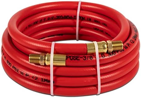 Atualizado 12175 15 'x 3/8 PVC Air Compressor Hose Kit, acessórios de acopladores rápidos industriais, restritores de dobra,