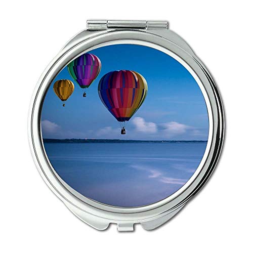 Espelho, espelho compacto, nuvens de praia em forma de bola, espelho de bolso, espelho portátil