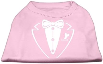 Tuxedo Screen Print Shirt Pink SM