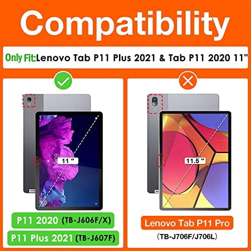 Caso de silicone de Detuosi para Lenovo Tab P11 Plus 2021 /TAB P11 2020, tampa de suporte de vários ângulos, estojo