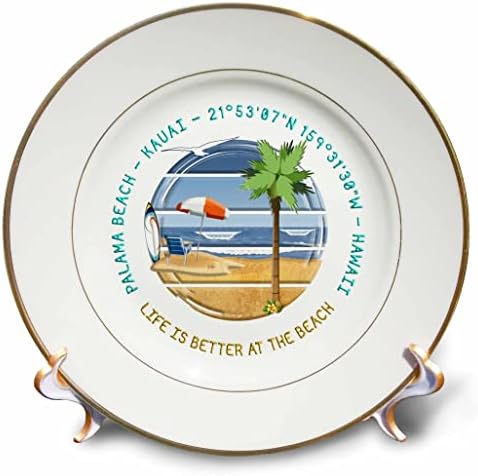 3drose American Beaches - Palama Beach, Kauai, Havaí Incrível presente de viagem - pratos