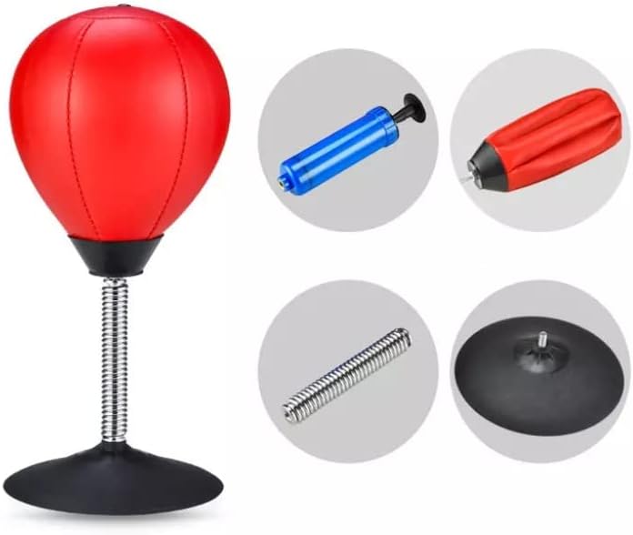 Funrally Stress Relief Relief Desktop Punching Bag - forte sucção para mesas e mesas - presente engraçado de mordaça para chefe e amigos