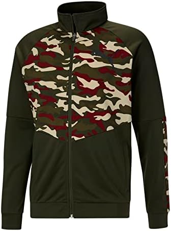 Camuflagem de puma masculino bloqueado na jaqueta de contraste