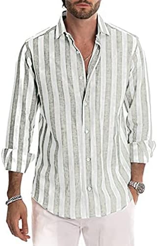 Camisa masculina listrada manga curta botão para baixo camisa