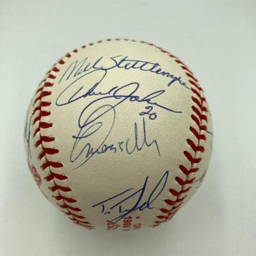 1986 A equipe do New York Mets World Series Champs assinou W.S. Baseball JSA COA - Bolalls autografados