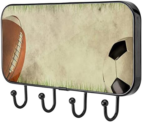 Ganchos Guerotkr para pendurar ganchos de parede adesivos, ganchos auto -adesivos, padrão abstrato de playground de futebol americano