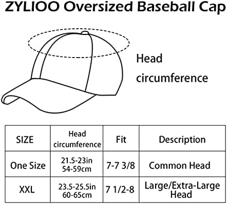 Zylioo XXL Camuflagem de tamanho grande, Capinho de beisebol, chapéu de camuflagem militar para grandes cabeças 22 -25,5,