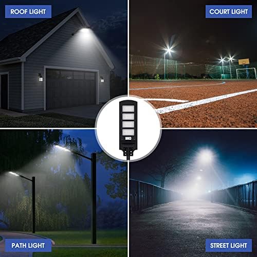 Bryopath Solar Street Lights Outdoor【2 Pack】 LED Solar Street Light Motion Sensor Dusk to Dawn with Remote Control,
