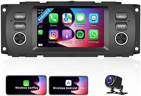 Android 11 estéreo de carro para Jeep Grand Cherokee/Dodge Ram/Chrysler 300m com Apple CarPlay & Android Auto, Rádio do carro de tela