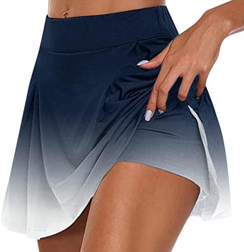 2 em 1 Skorts atléticos Saias com shorts para mulheres com cintura alta Skorts Skorts Solid CULOTTES Mini Skur