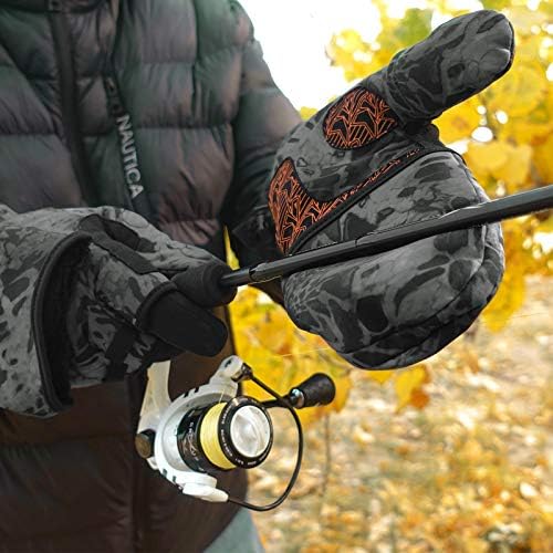 Luvas de pesca de gelo polarblastos kastking Mittens conversíveis - luvas de pesca em clima frio e luvas sem dedos com