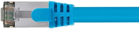 MONOPRICE CAT8 26AWG S/FTP Ethernet Cabo - 1 pés - azul, 2GHz, 40 Gbps, alfaceia de 3dB, cobre nua pura, PVC - Entegrade Series