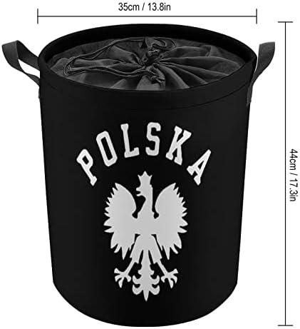 Polska Polish Country Pride Laundry Basket com Sacos de Armazenamento de Lavanderia de Lavanderia de Caminhada para Travel