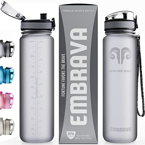 Best Sports Water Bottle - 32oz grande - Fluxo rápido, tampa à prova de vazamento do topo com um clique em abrir - BPA não -tóxico livre e plástico ecológico - para homens e mulheres