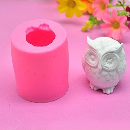 Busi 3D OWL Moldes de resina artesanal para molde de molde de sabonete de soja de aroma de soja de soja molde de vela de silicone para