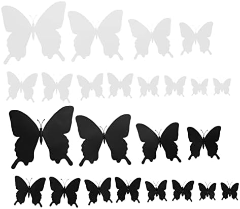 Excely 48pcs PVC Butterfly Wall Stickers para crianças adesivos 3D para crianças adesivos de berçário Decalques de parede de animais adesivos de parede de animais adesivos de quarto de garotas adesivos criativos adesivos de mural 3D