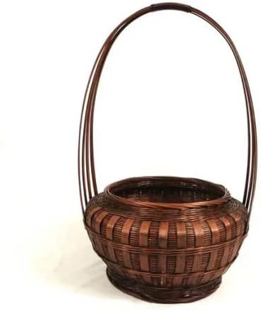 Brown Bosques de bambu à mão, cestas de páscoa, cestas de armazenamento de frutas, cestas de arranjo de flores, cestas de plantas,