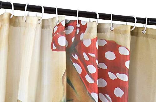 Unitendo Afro -American American 3D estilo retrô Imprimir cortina de chuveiro de poliéster à prova d'água com 12 ganchos para decoração