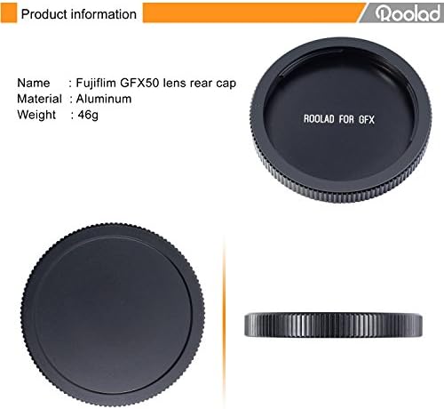 Lente traseira da lente Roolad para Fujiflim GFX50S Metal Lenscap