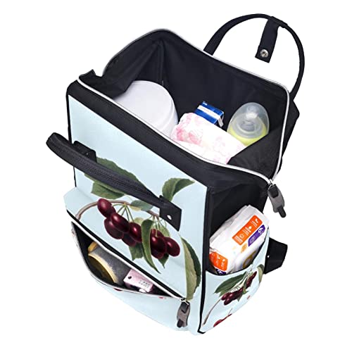 Bolsas de fraldas de cereja Backpack Mummy Backpack de grande capacidade Bolsa de enfermagem Bolsa de viagem para cuidados com