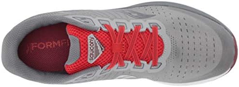 Guia de Saucony 13 Sneaker, Alloy/Red, 10 Wide Usisex BIG_KID